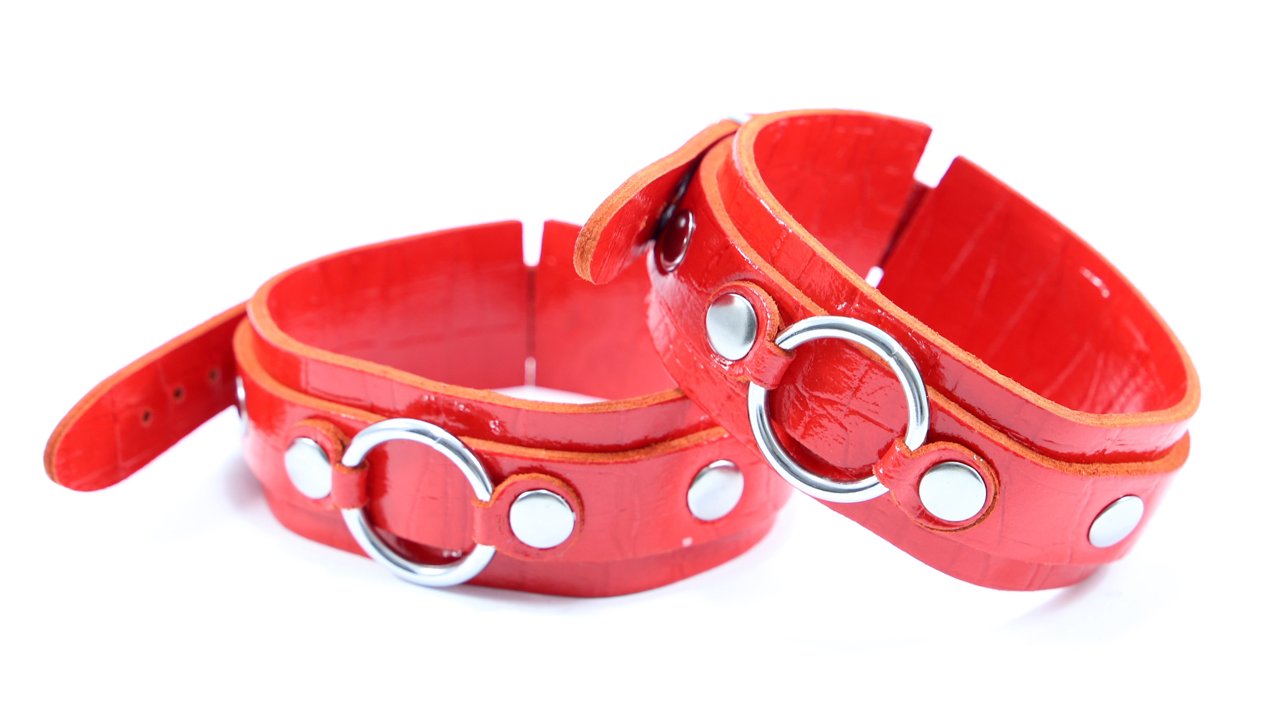 Fussfessel Lackleder Kroko Rot