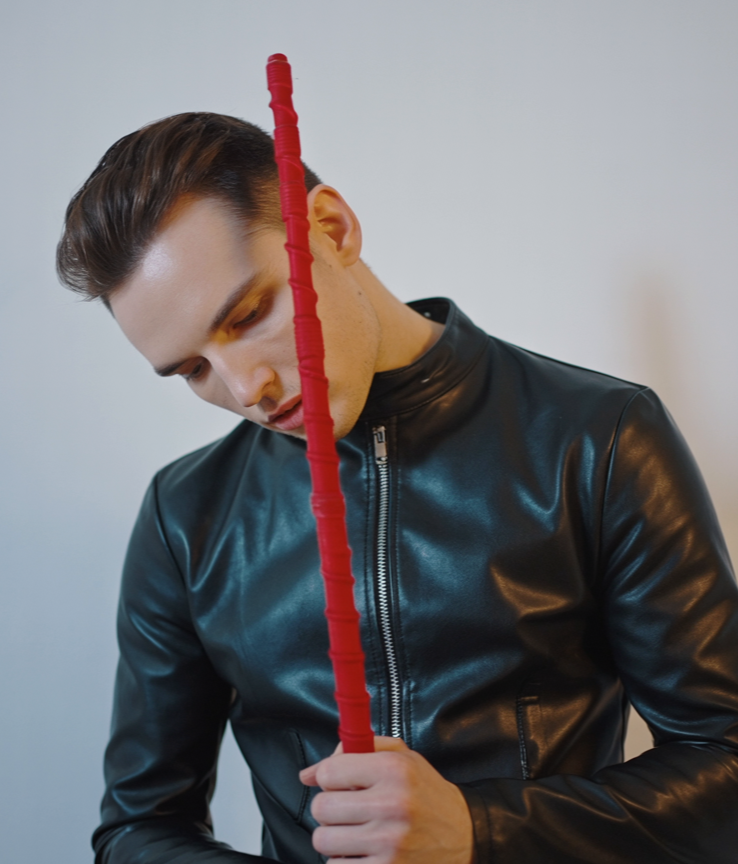 ROHRSTOCK - Extrem Rohrstock mit Griff, rot, Exklusivwicklung, Ø ca. 20mm