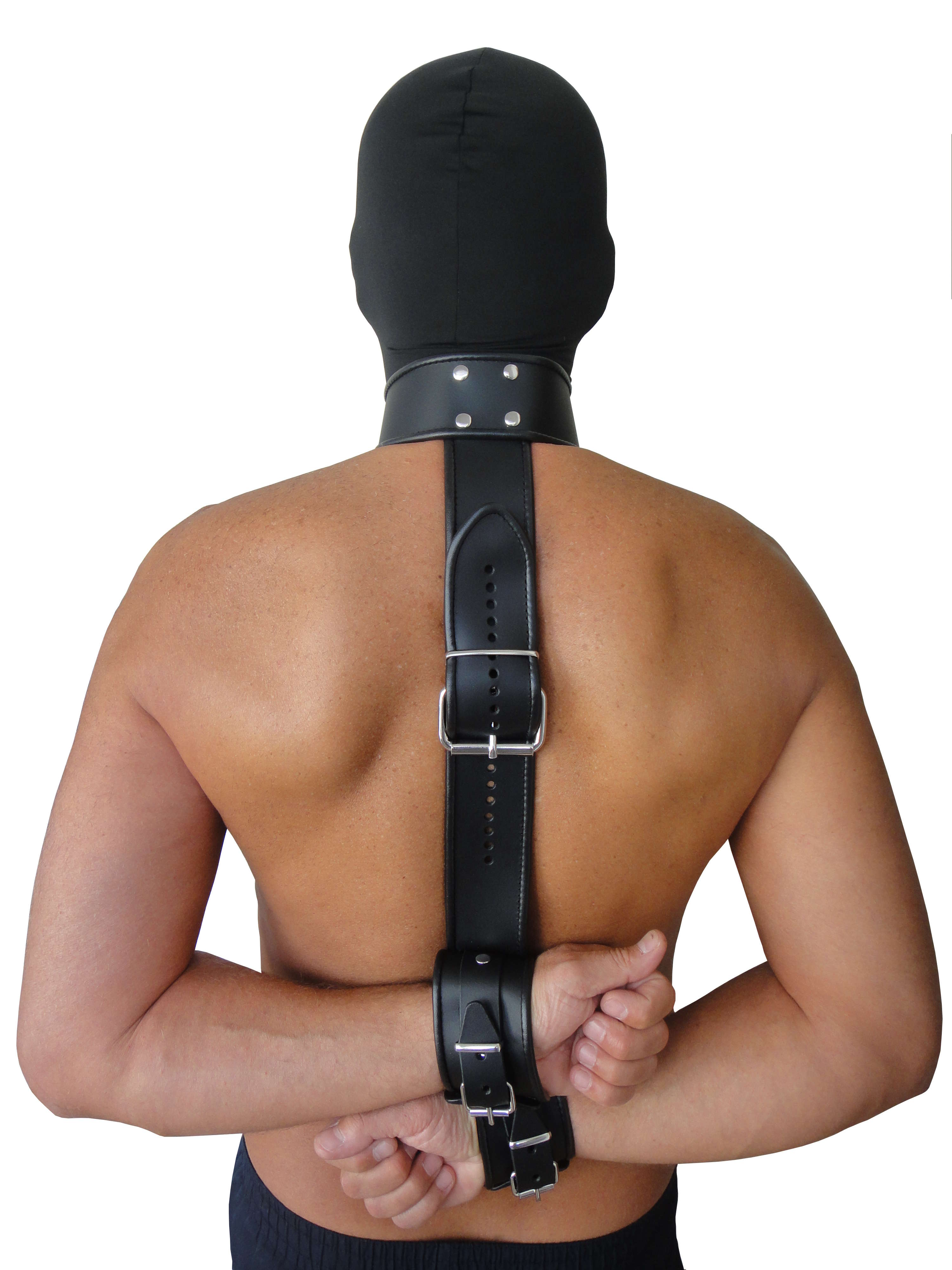 Leder Halsband mit Gurt und Handfessel