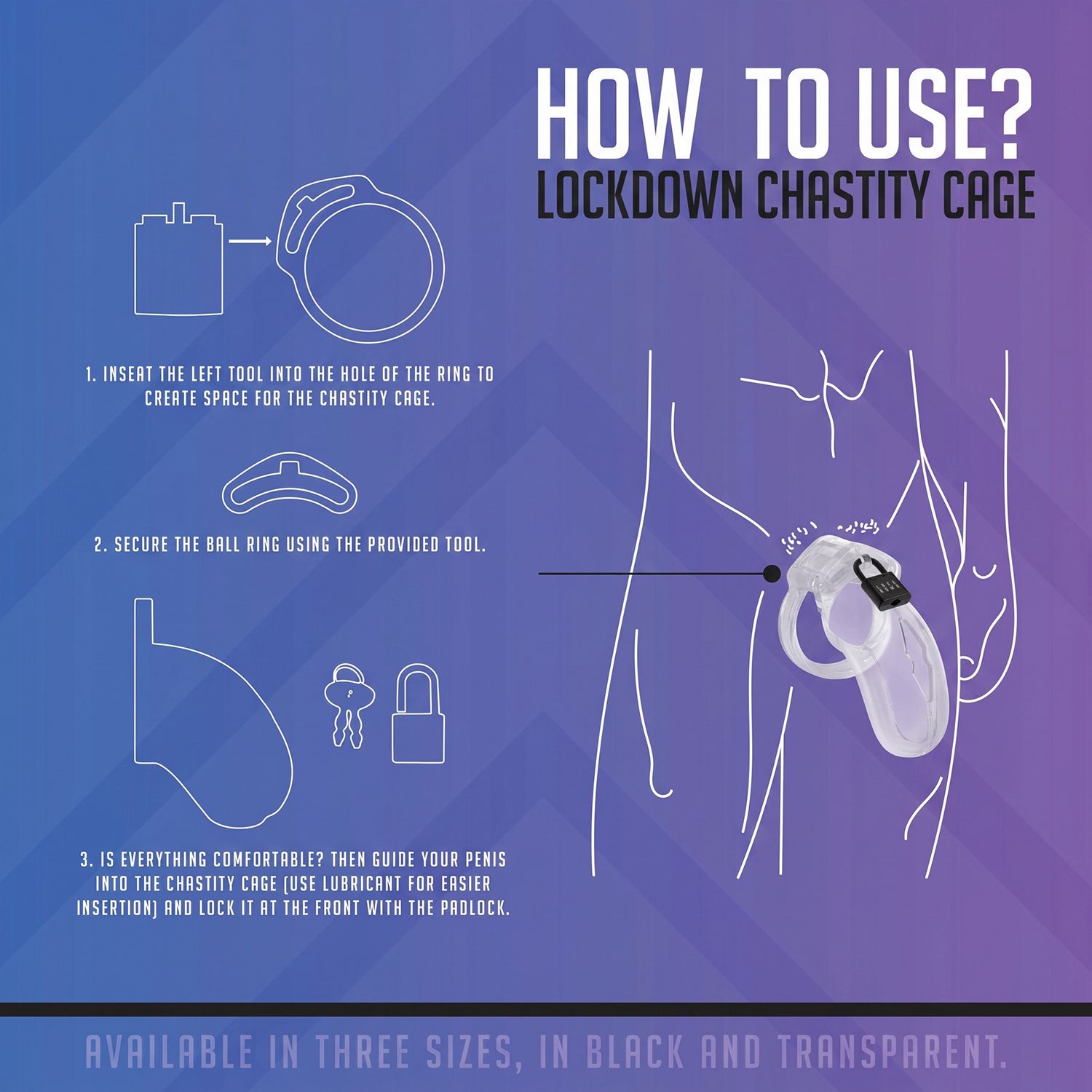 LOCKDOWN Keuschheitskäfig – Klein Transparent